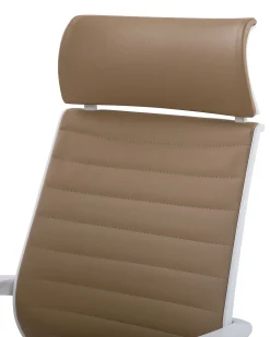 Cadeira De Escritorio Em Pele Sintetica Castanha Leader