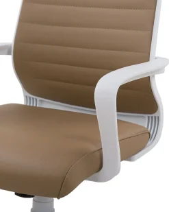 Cadeira De Escritorio Em Pele Sintetica Castanha Leader