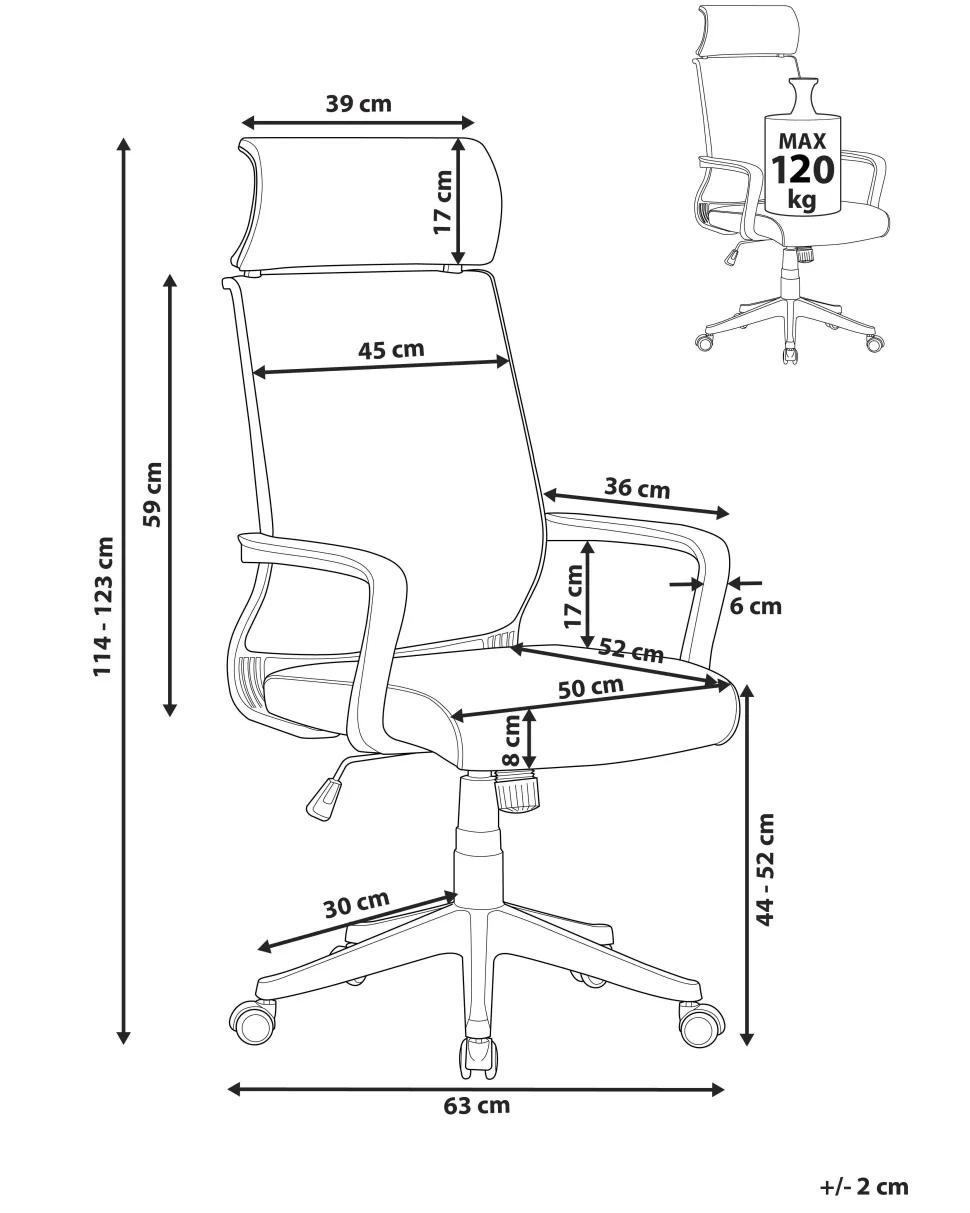 Cadeira De Escritorio Em Pele Sintetica Castanha Leader