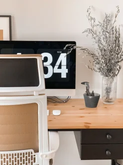 Cadeira De Escritorio Em Pele Sintetica Castanha Leader