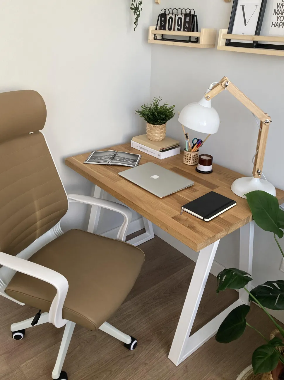 Cadeira De Escritorio Em Pele Sintetica Castanha Leader