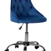 Cadeira De Escritorio Em Veludo Azul Marinho Parrish