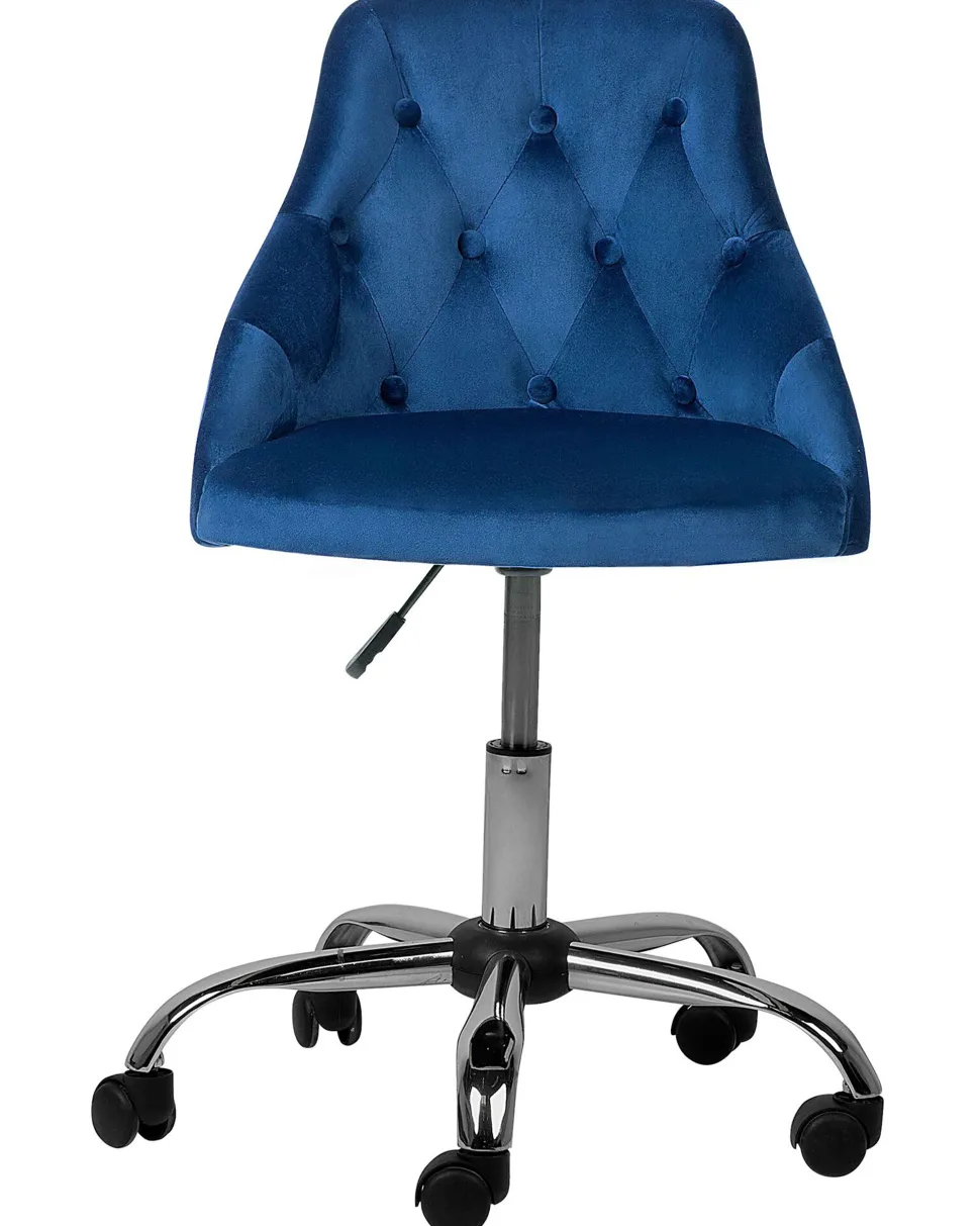 Cadeira De Escritorio Em Veludo Azul Marinho Parrish