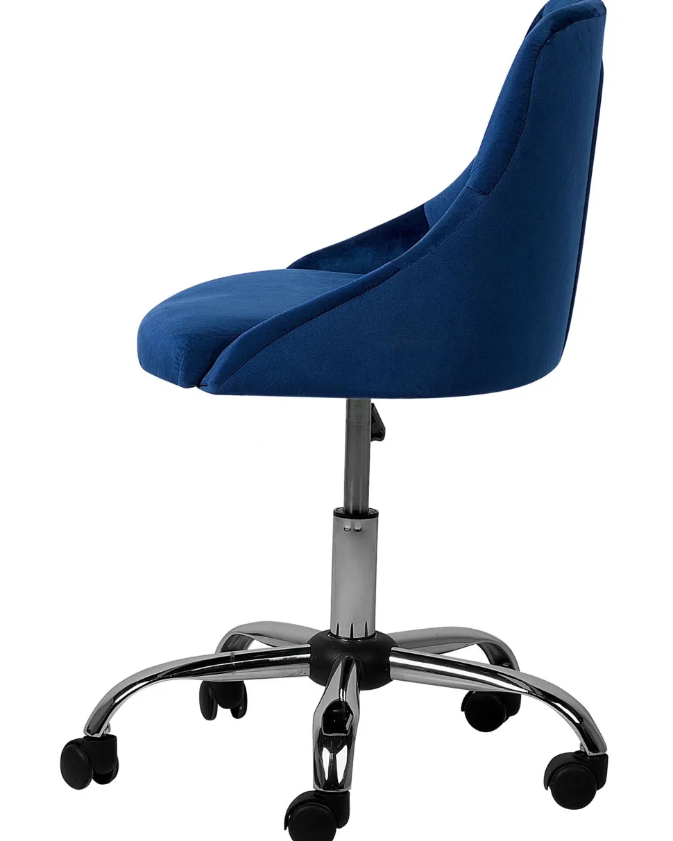 Cadeira De Escritorio Em Veludo Azul Marinho Parrish