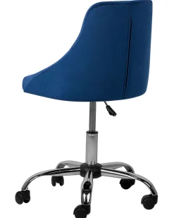 Cadeira De Escritorio Em Veludo Azul Marinho Parrish