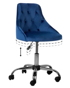 Cadeira De Escritorio Em Veludo Azul Marinho Parrish