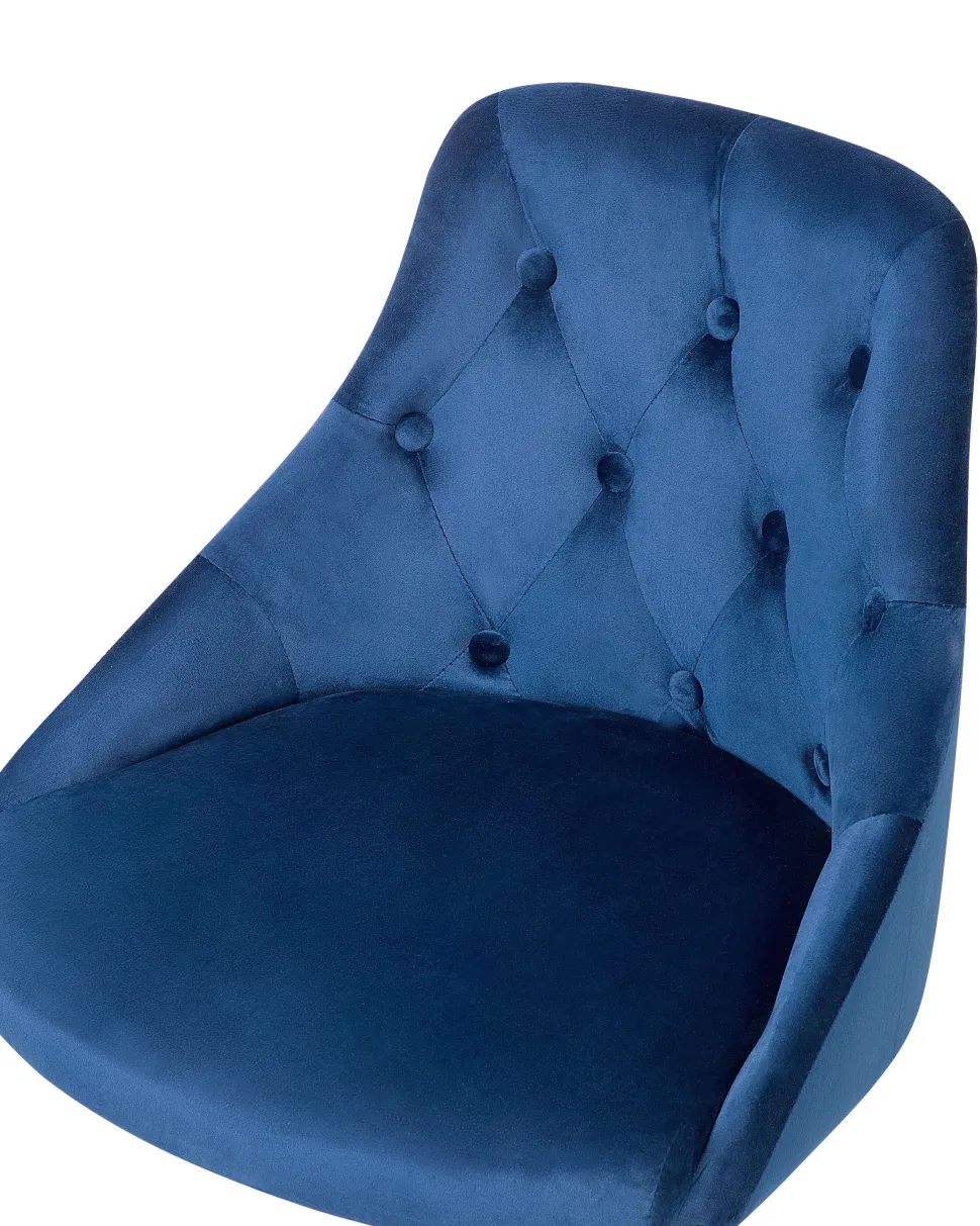 Cadeira De Escritorio Em Veludo Azul Marinho Parrish