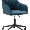 Cadeira De Escritorio Em Veludo Azul Venice