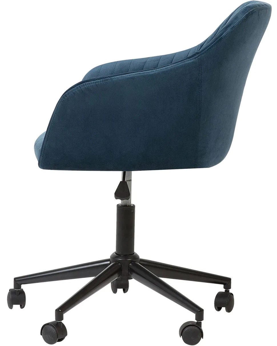 Cadeira De Escritorio Em Veludo Azul Venice