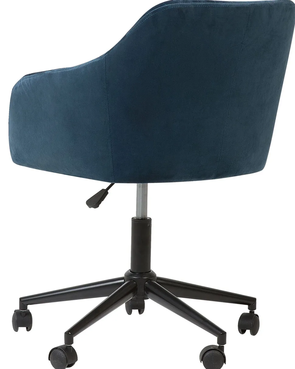 Cadeira De Escritorio Em Veludo Azul Venice