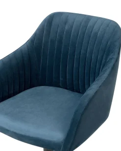 Cadeira De Escritorio Em Veludo Azul Venice