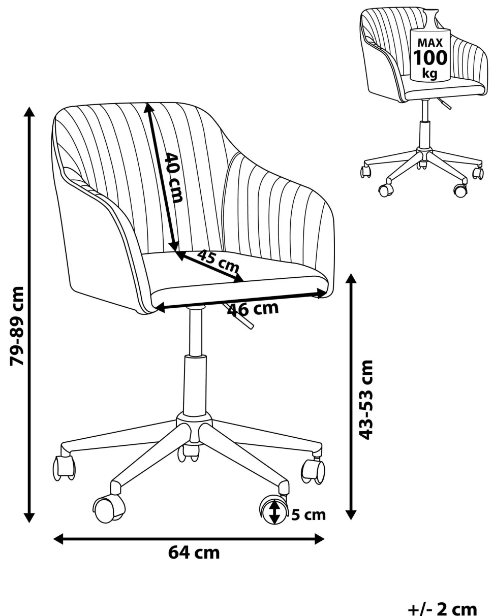 Cadeira De Escritorio Em Veludo Azul Venice