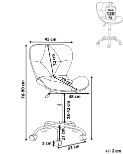 Cadeira De Escritorio Em Pele Sintetica Creme Valetta
