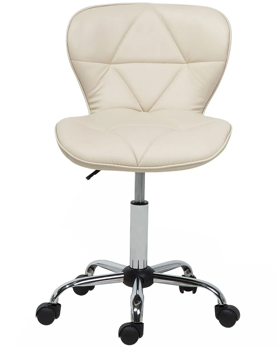 Cadeira De Escritorio Em Pele Sintetica Creme Valetta