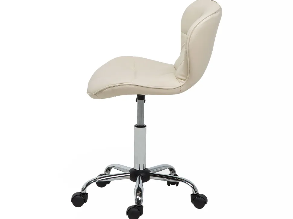 Cadeira De Escritorio Em Pele Sintetica Creme Valetta