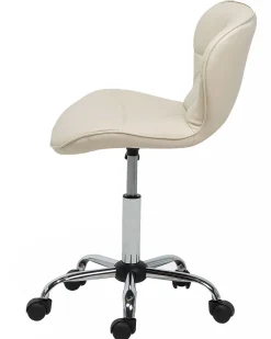 Cadeira De Escritorio Em Pele Sintetica Creme Valetta