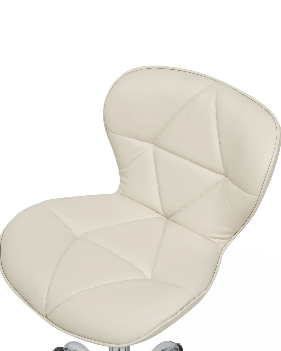 Cadeira De Escritorio Em Pele Sintetica Creme Valetta