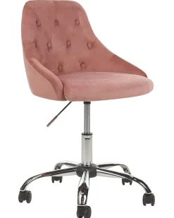 Cadeira De Escritorio Em Veludo Rosa Parrish