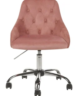 Cadeira De Escritorio Em Veludo Rosa Parrish