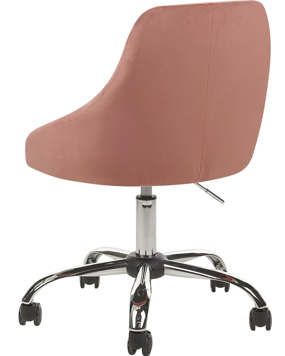 Cadeira De Escritorio Em Veludo Rosa Parrish