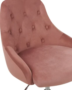 Cadeira De Escritorio Em Veludo Rosa Parrish