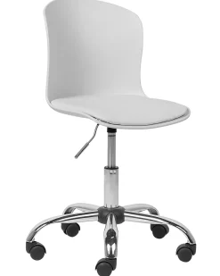 Cadeira De Escritorio Em Pele Sintetica Branca Vamo