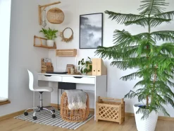 Cadeira De Escritorio Em Pele Sintetica Branca Vamo