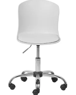 Cadeira De Escritorio Em Pele Sintetica Branca Vamo