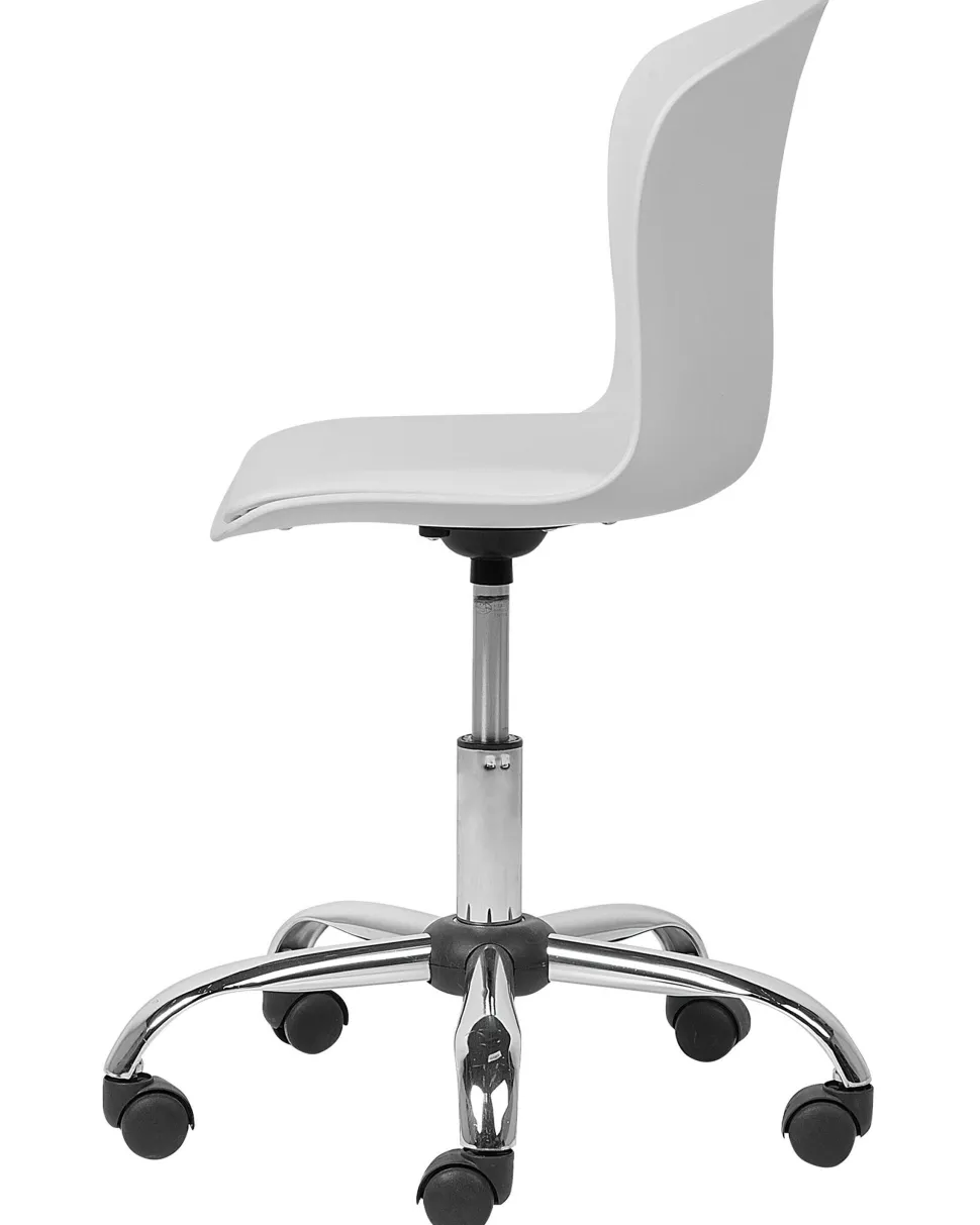 Cadeira De Escritorio Em Pele Sintetica Branca Vamo