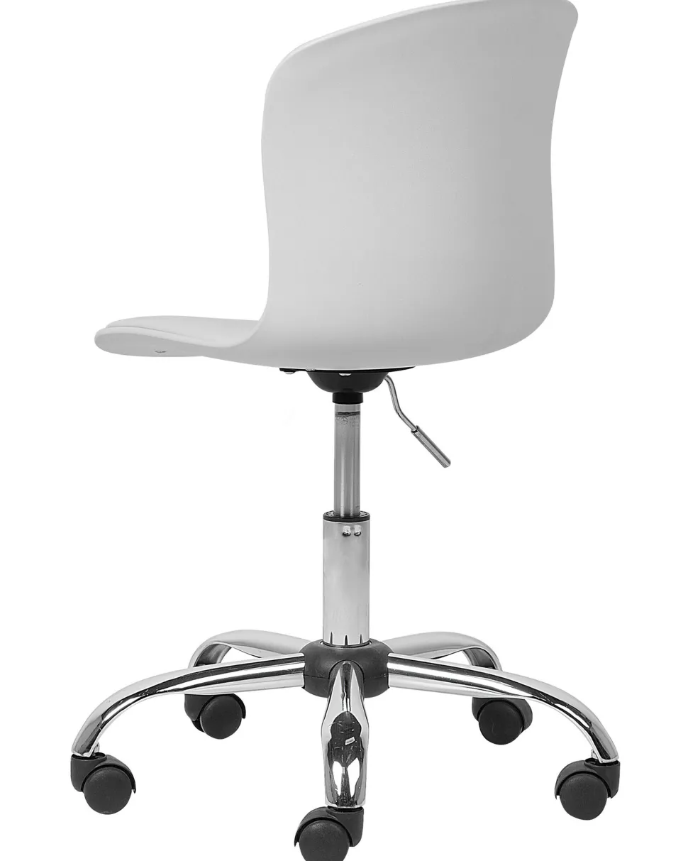 Cadeira De Escritorio Em Pele Sintetica Branca Vamo
