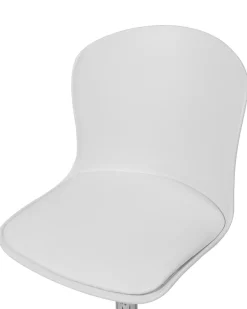 Cadeira De Escritorio Em Pele Sintetica Branca Vamo