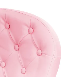 Cadeira De Escritorio Em Pele Sintetica Rosa Princess