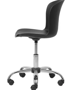 Cadeira De Escritorio Em Pele Sintetica Preta Vamo