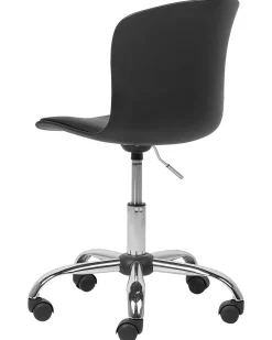 Cadeira De Escritorio Em Pele Sintetica Preta Vamo