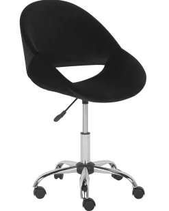 Cadeira De Escritorio Em Veludo Preto Selma