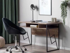 Cadeira De Escritorio Em Veludo Preto Selma