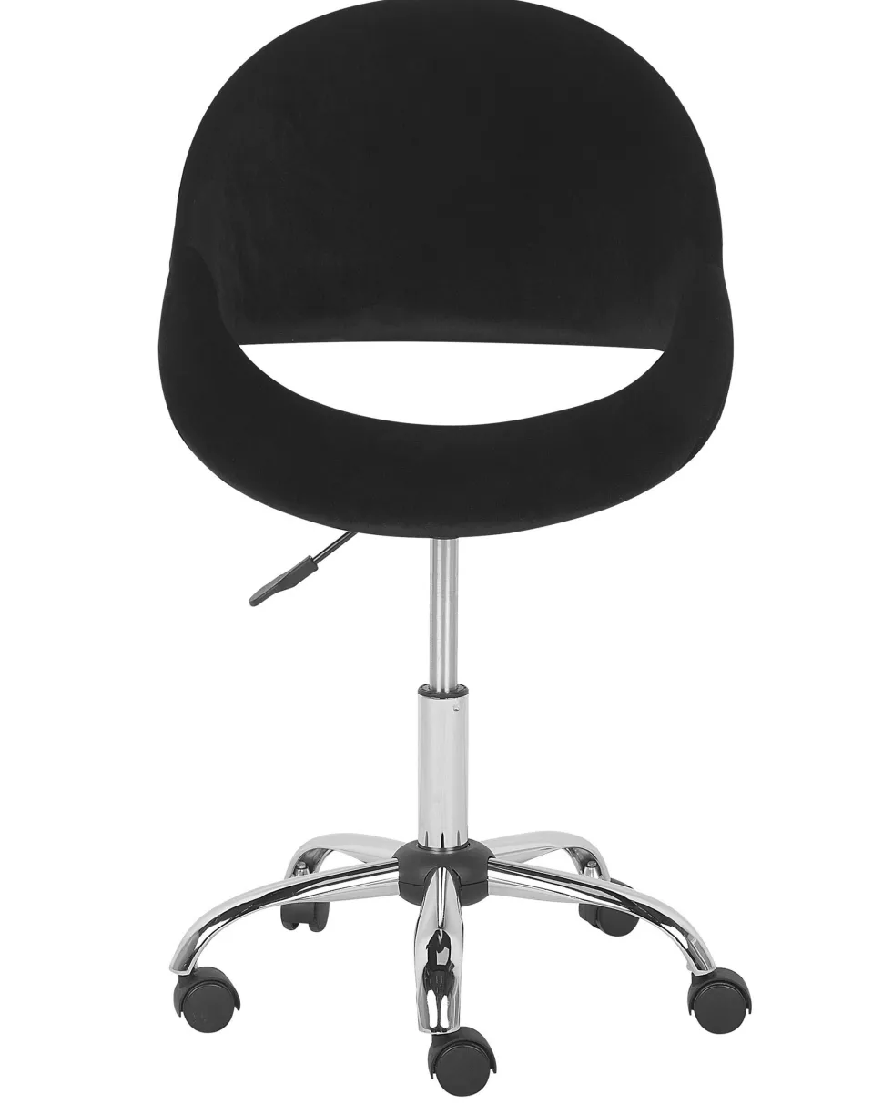 Cadeira De Escritorio Em Veludo Preto Selma