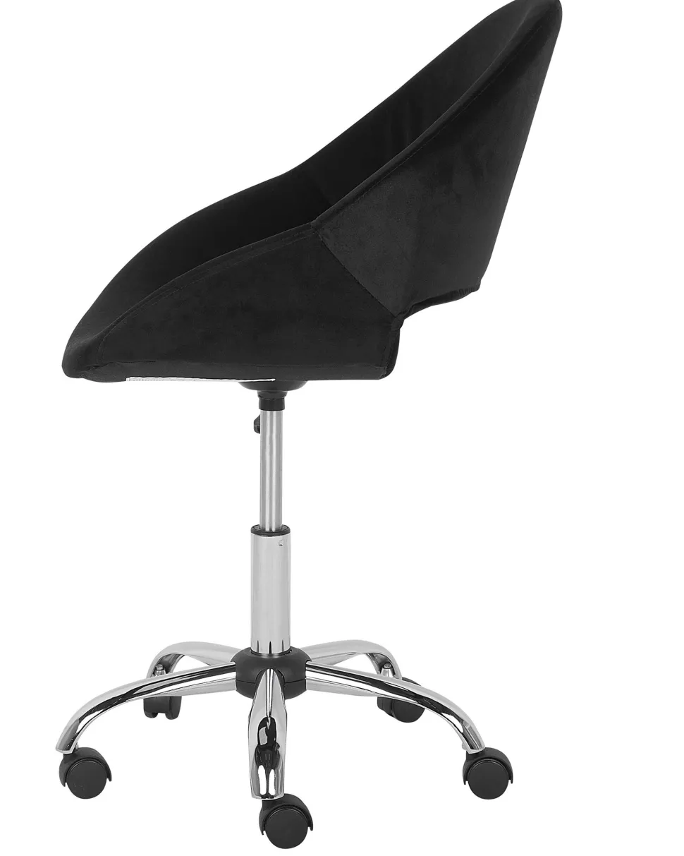 Cadeira De Escritorio Em Veludo Preto Selma