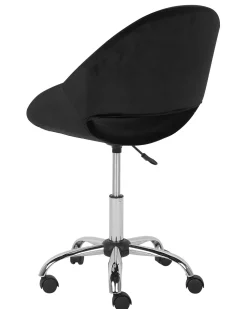 Cadeira De Escritorio Em Veludo Preto Selma