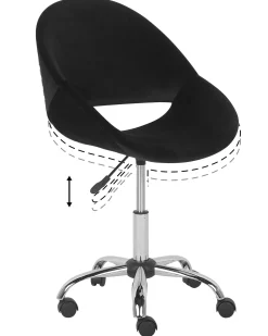 Cadeira De Escritorio Em Veludo Preto Selma