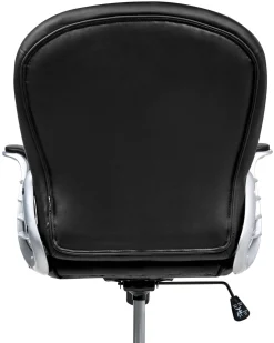 Cadeira De Escritorio Em Pele Sintetica Preta Princess