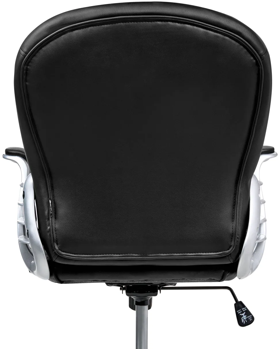 Cadeira De Escritorio Em Pele Sintetica Preta Princess
