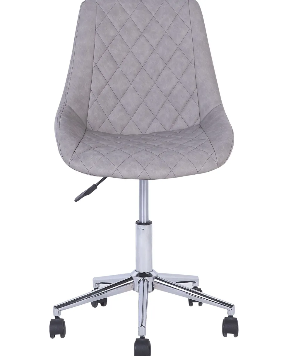 Cadeira De Escritorio Em Pele Sintetica Cinzenta Maribel