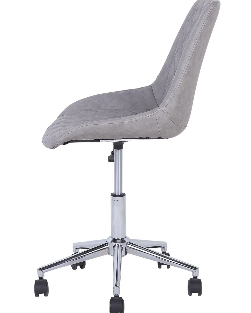 Cadeira De Escritorio Em Pele Sintetica Cinzenta Maribel