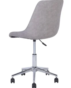 Cadeira De Escritorio Em Pele Sintetica Cinzenta Maribel