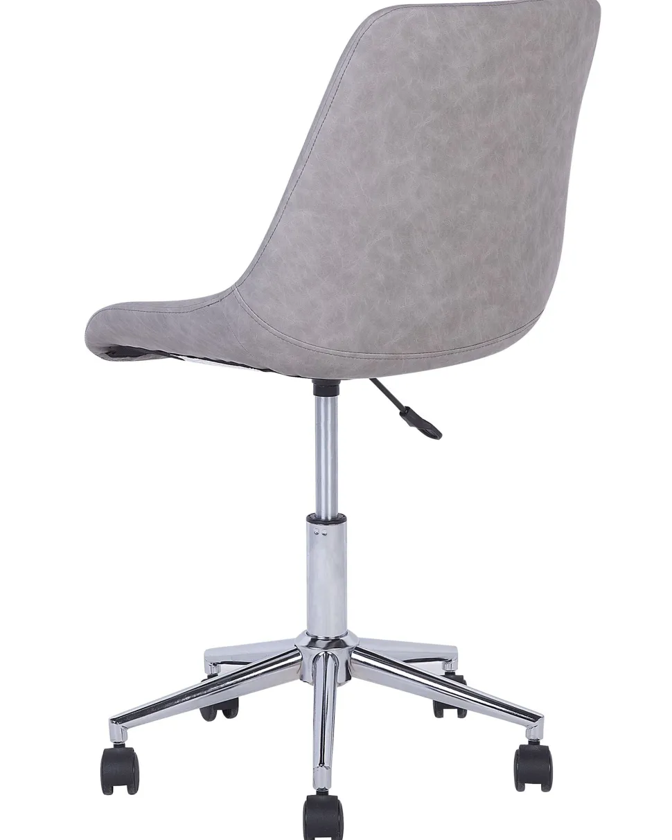 Cadeira De Escritorio Em Pele Sintetica Cinzenta Maribel