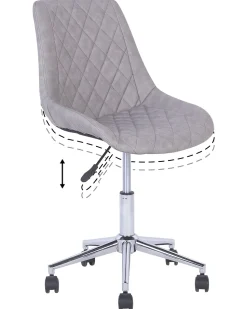 Cadeira De Escritorio Em Pele Sintetica Cinzenta Maribel