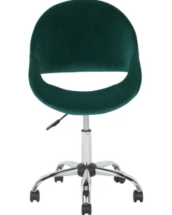 Cadeira De Escritorio Em Veludo Verde Esmeralda Selma