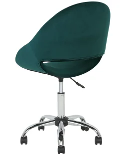 Cadeira De Escritorio Em Veludo Verde Esmeralda Selma