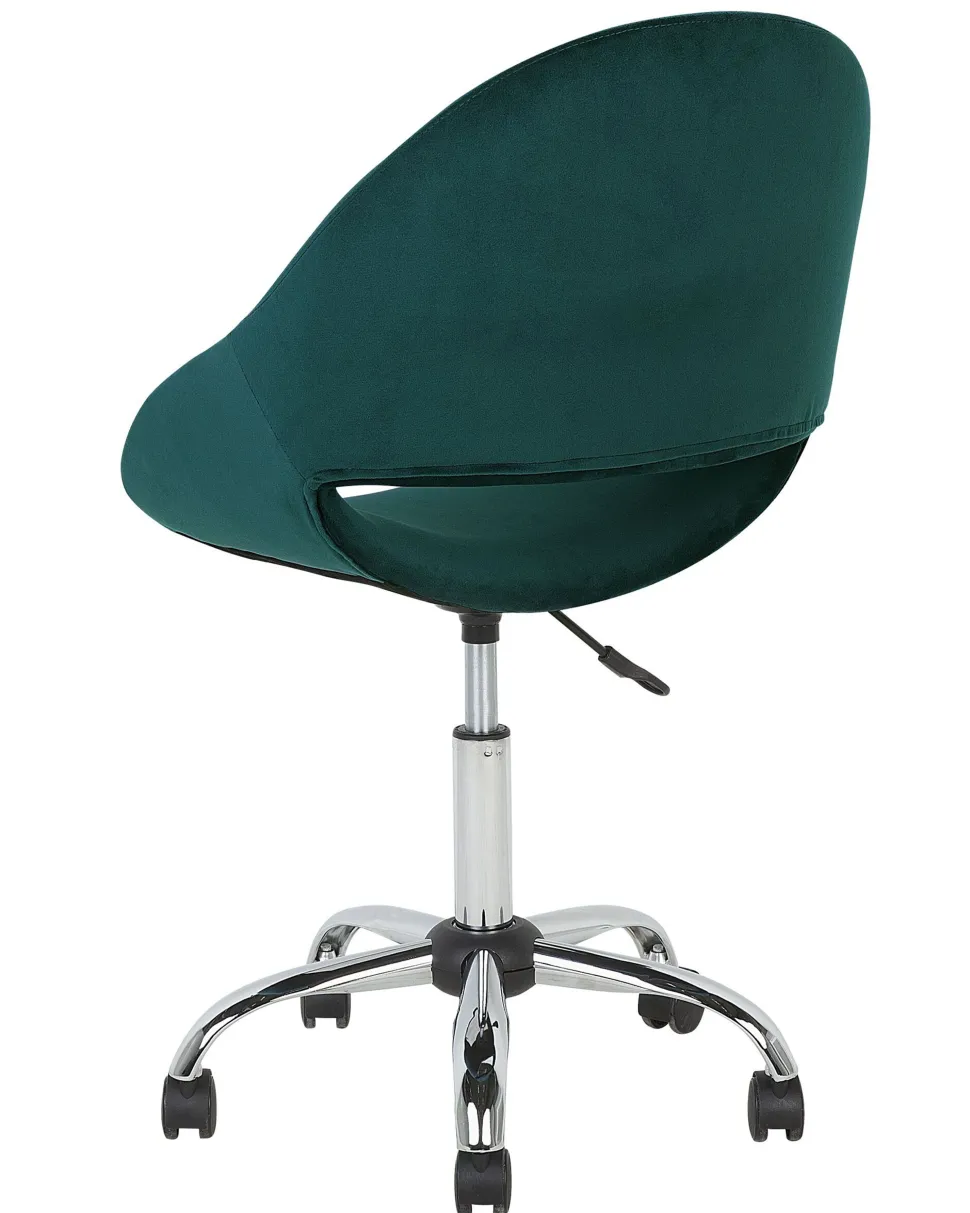 Cadeira De Escritorio Em Veludo Verde Esmeralda Selma